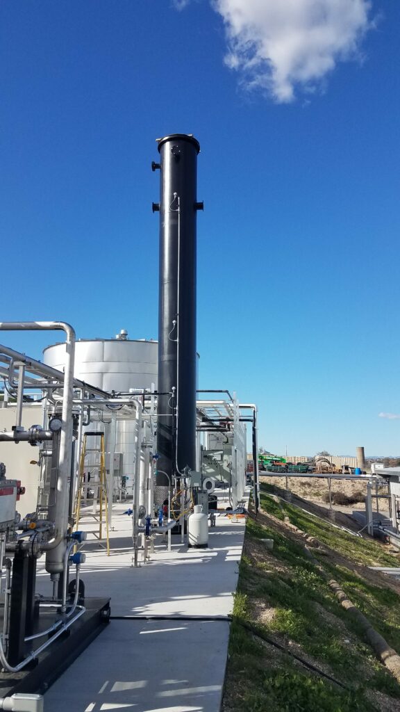 One of our enclosed biogas flare systems